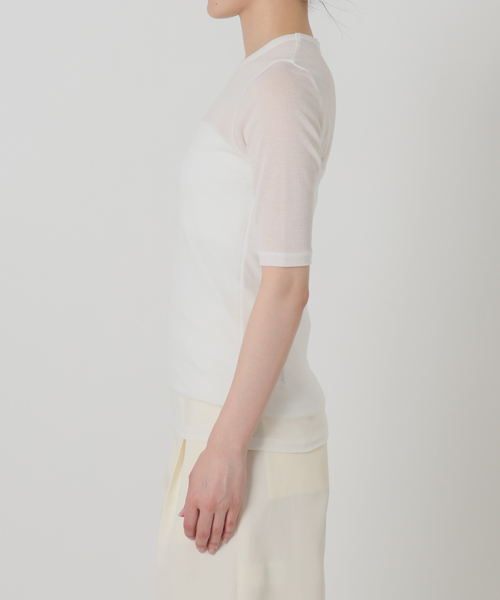 VERMEIL par iena(ヴェルメイユパーイエナ)の「シアーTシャツ(Tシャツ/カットソー・レディース・ブラック/ピンク/ホワイト・FREE)」の18枚目の写真