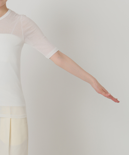 VERMEIL par iena(ヴェルメイユパーイエナ)の「シアーTシャツ(Tシャツ/カットソー・レディース・ブラック/ピンク/ホワイト・FREE)」の21枚目の写真