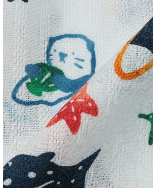 kladskap(クレードスコープ)の「水族館柄甚平【接触冷感】(浴衣・キッズ・オフホワイト/サックスブルー・S(80-90cm)/M(100-110cm)/L(120-130cm))」の20枚目の写真