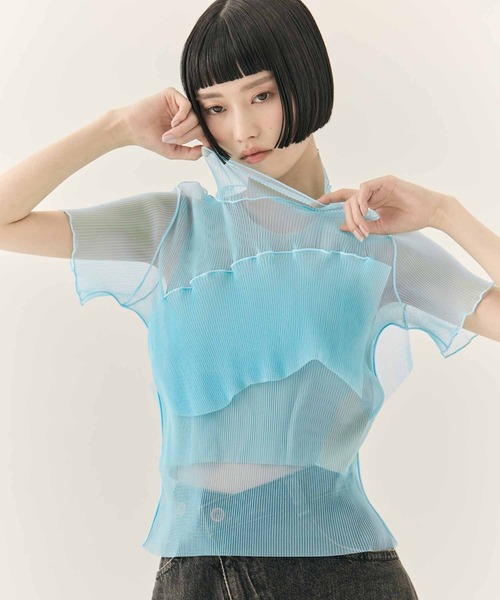 kotohayokozawa/コトハヨコザワ】GHOST TODO TOP SHORTSLEEVE HIGHNECK