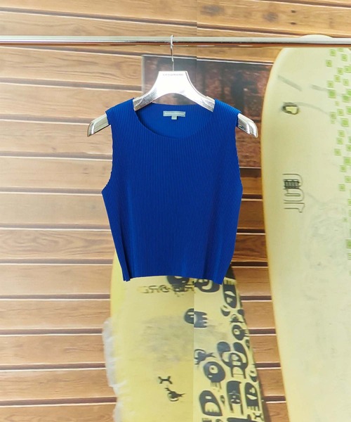 カットソー(半袖/袖なし) KOTOHA YOKOZAWA / NO SLEEVE / BLUE kotohayokozawa/コトハヨコザワ】GHOST TODO TOP SHORTSLEEVE HIGHNECK