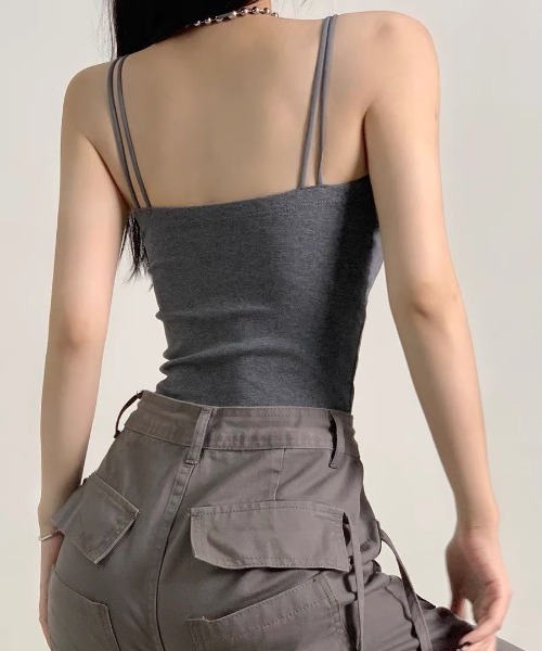yuue' ( wear )(ユーイ)の「カップ付きクロスデザインキャミソール(キャミソール・レディース・ブラック/グレー/ホワイト・FREE)」の12枚目の写真