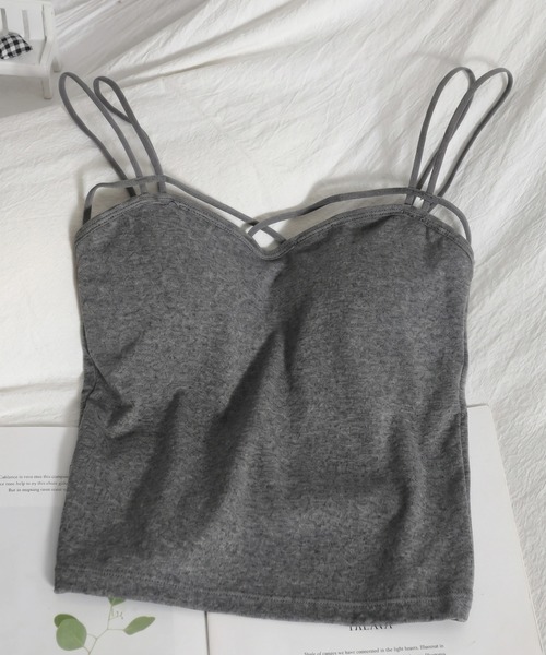 yuue' ( wear )(ユーイ)の「カップ付きクロスデザインキャミソール(キャミソール・レディース・ブラック/グレー/ホワイト・FREE)」の10枚目の写真