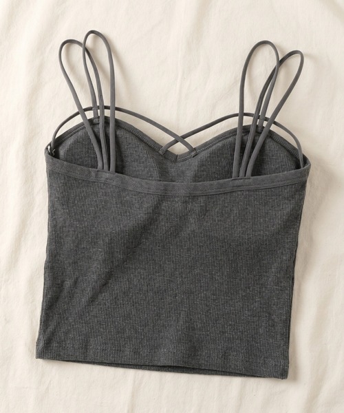 yuue' ( wear )(ユーイ)の「カップ付きクロスデザインキャミソール(キャミソール・レディース・ブラック/グレー/ホワイト・FREE)」の9枚目の写真