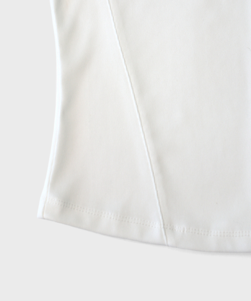 MASMARULEZ APPAREL（マスマルールズ アパレル）の「Slim Fit Line Detail Top_2 Colors（Tシャツ/カットソー・レディース・ホワイト/スカイブルー・ONE SIZE）」の4枚目の写真