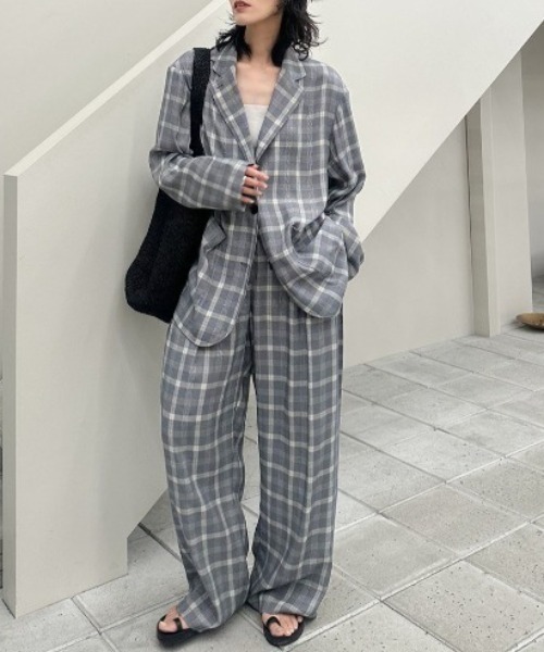 anuke（アンヌーク）の「[anuke/アンヌーク] ダブルタック チェックパンツ（その他パンツ・レディース・クリーム/ブルー・38/36）」の22枚目の写真