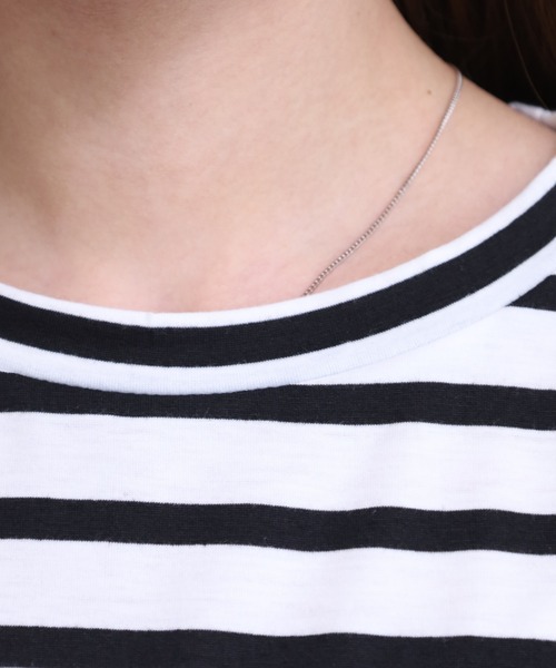 crossi(クロッシー)の「袖レース切替ボーダーカットソー クロップド プルオーバー(Tシャツ/カットソー・レディース・ブラック・FREE)」の11枚目の写真