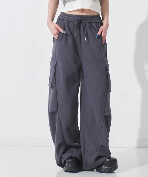 ANAP(アナップ)の「同色ライン カーゴ スウェットパンツ(スウェットパンツ・レディース・ピンク/グレー/ホワイト/ブラック・F)」の19枚目の写真