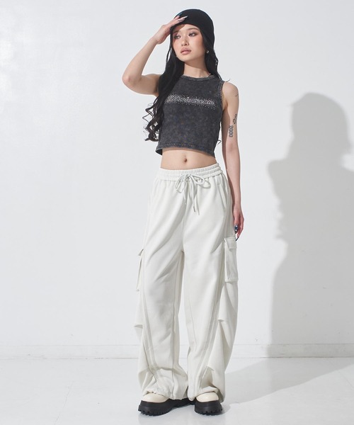 ANAP(アナップ)の「同色ライン カーゴ スウェットパンツ(スウェットパンツ・レディース・ピンク/グレー/ホワイト/ブラック・F)」の10枚目の写真