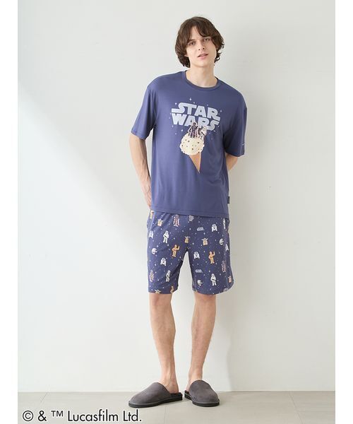 gelato pique(ジェラートピケ)の「【STAR WARS】【メンズ】ワンポイントTシャツ(ルームウェア/パジャマ・メンズ・ネイビー/ミント・M/L)」の5枚目の写真
