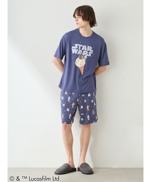 gelato pique(ジェラートピケ)の「【STAR WARS】【メンズ】ワンポイントTシャツ(ルームウェア/パジャマ・メンズ・ネイビー/ミント・M/L)」の6枚目の写真