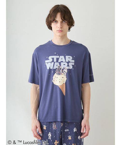 gelato pique(ジェラートピケ)の「【STAR WARS】【メンズ】ワンポイントTシャツ(ルームウェア/パジャマ・メンズ・ネイビー/ミント・M/L)」の7枚目の写真