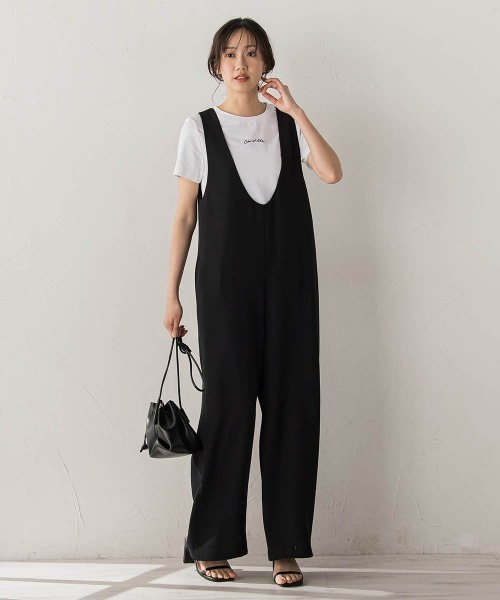 Droite lautreamont(ドロワットロートレアモン)の「Uネックオールインワン(ワンピース・レディース・ブラック/ブラウン・M)」の21枚目の写真