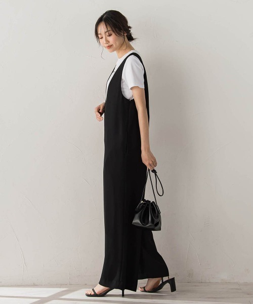 Droite lautreamont(ドロワットロートレアモン)の「Uネックオールインワン(ワンピース・レディース・ブラック/ブラウン・M)」の22枚目の写真