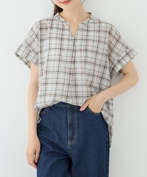 Honeys(ハニーズ)の「マオスキッパーブラウス(シャツ/ブラウス・レディース・ブルー系その他3/ホワイト系その他/ブラウン系その他/グレー系その他・L/M/LL)」の2枚目の写真