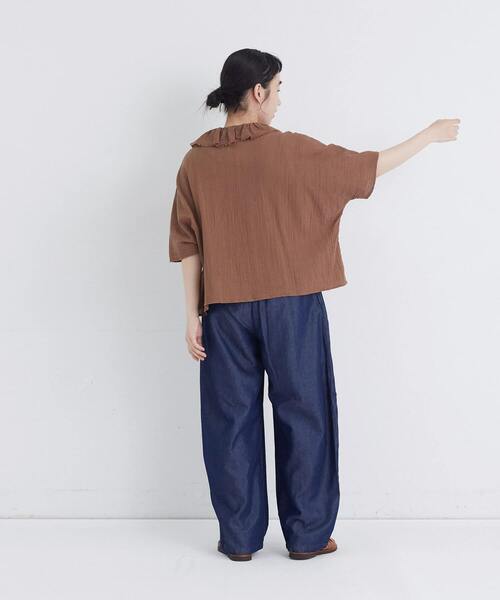conges payes ADIEU TRISTESSE(コンジェ ペイエ アデュートリステス)の「ランダムフリルブラウス(シャツ/ブラウス・レディース・ブラウン/グレー系その他・38)」の17枚目の写真