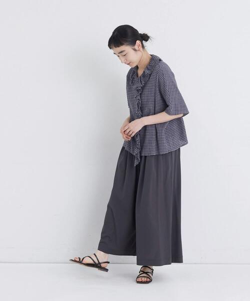conges payes ADIEU TRISTESSE(コンジェ ペイエ アデュートリステス)の「ランダムフリルブラウス(シャツ/ブラウス・レディース・ブラウン/グレー系その他・38)」の6枚目の写真
