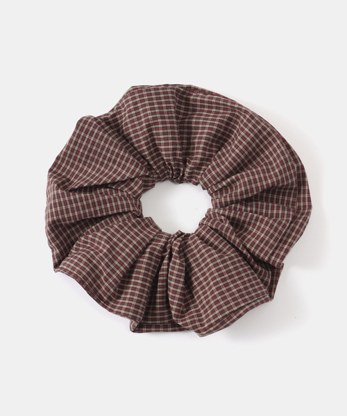 heyep（ヘイップ）の「【HEYEP/ヘイップ】 PAJAMA STRIPE LOGO SCRUNCHIE（その他小物・レディース・ブラウン/ブルー系その他・FREE）」の3枚目の写真