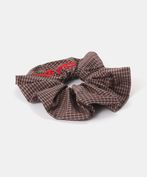 heyep（ヘイップ）の「【HEYEP/ヘイップ】 PAJAMA STRIPE LOGO SCRUNCHIE（その他小物・レディース・ブラウン/ブルー系その他・FREE）」の4枚目の写真