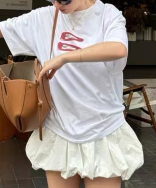 Vipoa（ヴィポア）の「CLIPグラフィックルーズTシャツ（Tシャツ/カットソー・レディース・ライトグレー/ホワイト/ブラック・FREE）」の21枚目の写真