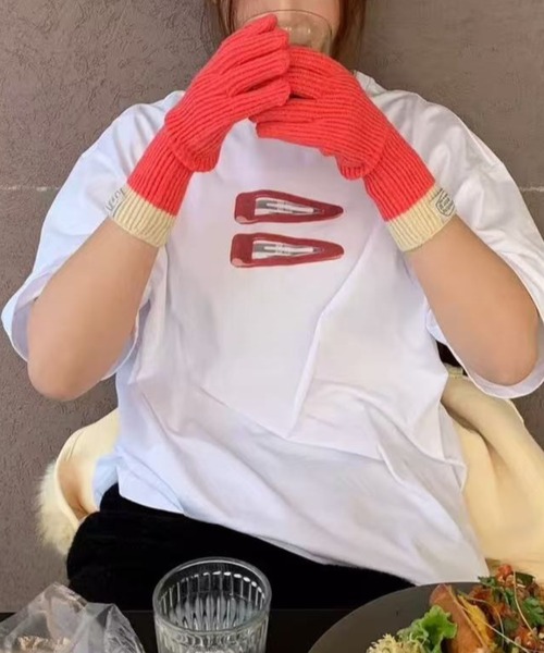 Vipoa（ヴィポア）の「CLIPグラフィックルーズTシャツ（Tシャツ/カットソー・レディース・ライトグレー/ホワイト/ブラック・FREE）」の14枚目の写真