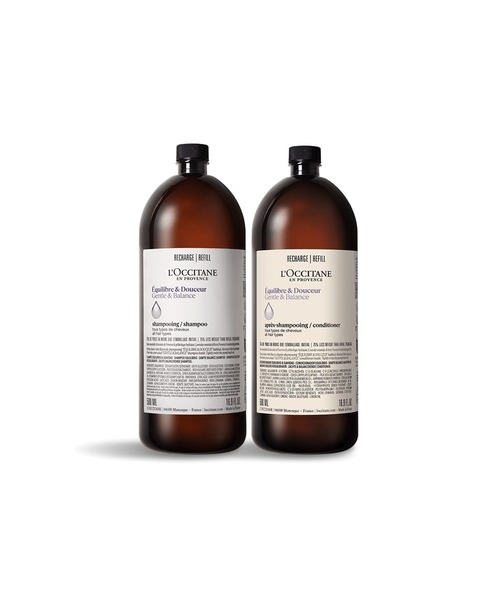 L'OCCITANE(ロクシタン)の「バランシング レフィル エココンボ(詰め替え用) シャンプー&コンディショナーセット(ヘアケアキット/ギフトセット・レディース・その他・FREE)」の1枚目の写真