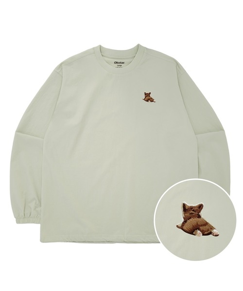 OKSTAR(オクスター)の「ウェルシュコーギー刺繍ウーブンスウェット(スウェット・レディース・ブルー/ベージュ/ブラック・2XL/LARGE/MEDIUM/X-LARGE)」の2枚目の写真