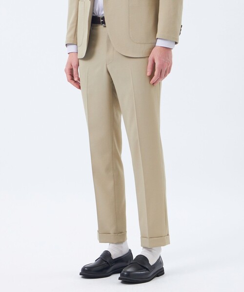 MACKINTOSH PHILOSOPHY（ﾏｯｷﾝﾄｯｼｭ ﾌｨﾛｿﾌｨｰ）の「トロッター ウルトラライトトラウザーズ ナローサッカーストライプ（その他パンツ・メンズ・ベージュ系その他2/ダークネイビー/ブラック・38/40）」の2枚目の写真