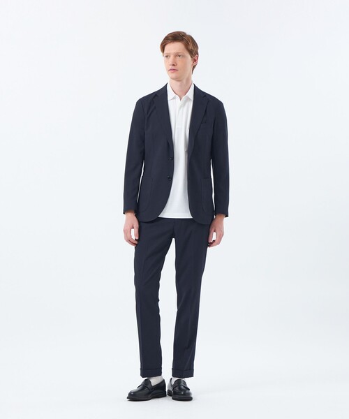 MACKINTOSH PHILOSOPHY（ﾏｯｷﾝﾄｯｼｭ ﾌｨﾛｿﾌｨｰ）の「トロッター ウルトラライトトラウザーズ ナローサッカーストライプ（その他パンツ・メンズ・ベージュ系その他2/ダークネイビー/ブラック・38/40）」の5枚目の写真