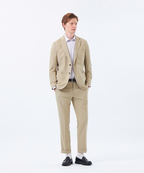 MACKINTOSH PHILOSOPHY（ﾏｯｷﾝﾄｯｼｭ ﾌｨﾛｿﾌｨｰ）の「トロッター ウルトラライトトラウザーズ ナローサッカーストライプ（その他パンツ・メンズ・ベージュ系その他2/ダークネイビー/ブラック・38/40）」の6枚目の写真