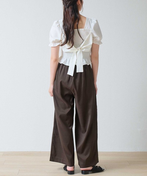 laulea(ラウレア)の「麻調合繊 バックル付 細ベルトタックワイドパンツ(その他パンツ・レディース・ダークブラウン/モカ/ダークグレー/ブラック・M)」の14枚目の写真