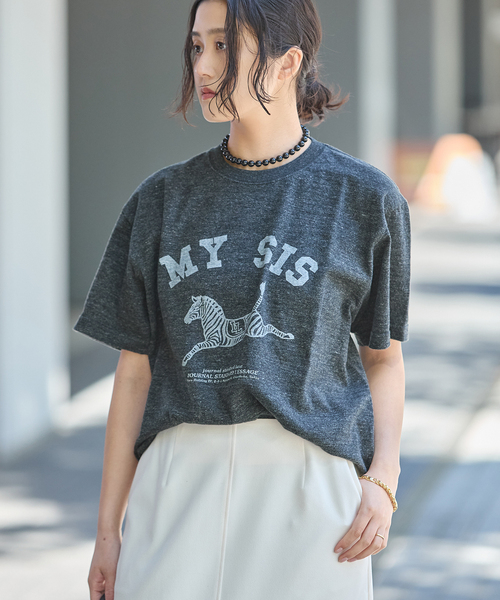journal standard L'essage(ジャーナルスタンダードレサージュ)の「《追加》【ZEBRA】Tシャツ(Tシャツ/カットソー・レディース・ブラウン/チャコールグレー・FREE)」の6枚目の写真