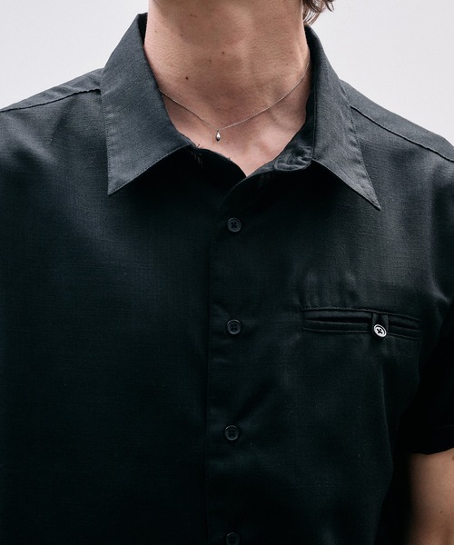 Adoon plain（アドーンプレーン）の「Linen-Touch Sheer Shirt /リネンタッチシアーベーシックシャツ（シャツ/ブラウス・メンズ・アイボリー/ブラウン/ブラック・MEDIUM/LARGE）」の9枚目の写真