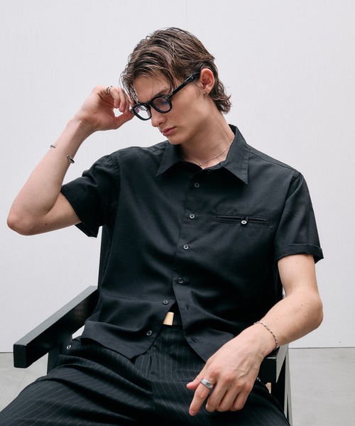 Adoon plain（アドーンプレーン）の「Linen-Touch Sheer Shirt /リネンタッチシアーベーシックシャツ（シャツ/ブラウス・メンズ・アイボリー/ブラウン/ブラック・MEDIUM/LARGE）」の20枚目の写真