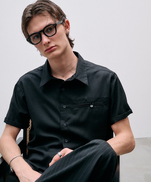 Adoon plain（アドーンプレーン）の「Linen-Touch Sheer Shirt /リネンタッチシアーベーシックシャツ（シャツ/ブラウス・メンズ・アイボリー/ブラウン/ブラック・MEDIUM/LARGE）」の21枚目の写真