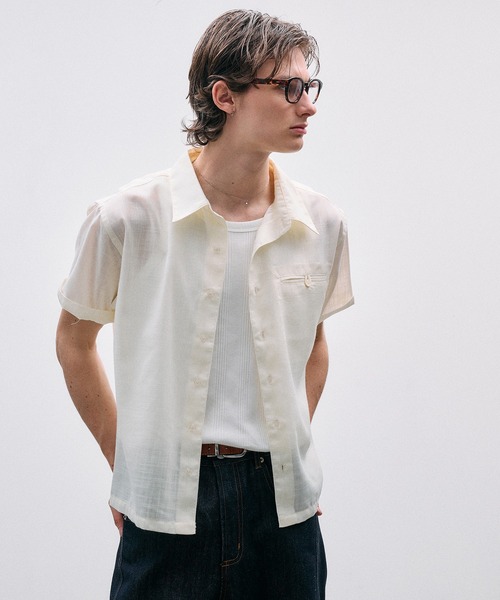 Adoon plain（アドーンプレーン）の「Linen-Touch Sheer Shirt /リネンタッチシアーベーシックシャツ（シャツ/ブラウス・メンズ・アイボリー/ブラウン/ブラック・MEDIUM/LARGE）」の13枚目の写真