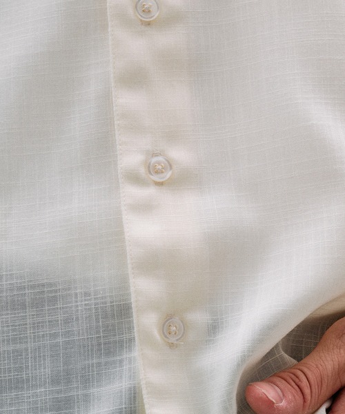 Adoon plain（アドーンプレーン）の「Linen-Touch Sheer Shirt /リネンタッチシアーベーシックシャツ（シャツ/ブラウス・メンズ・アイボリー/ブラウン/ブラック・MEDIUM/LARGE）」の16枚目の写真