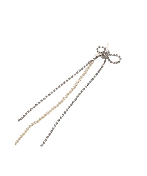 YELLOWSWALLOW(イエロースワロー)の「CRYSTAL RIBBON GLASSES CHAIN(その他・レディース・ホワイト・OS)」の1枚目の写真