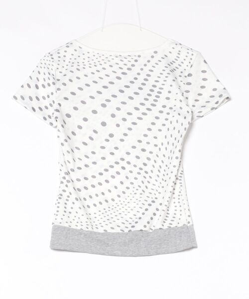 AsheKsha(アシクシャ)の「水玉模様のフェイク2ピース半袖Tシャツ(Tシャツ/カットソー・レディース・ホワイト・M)」の4枚目の写真