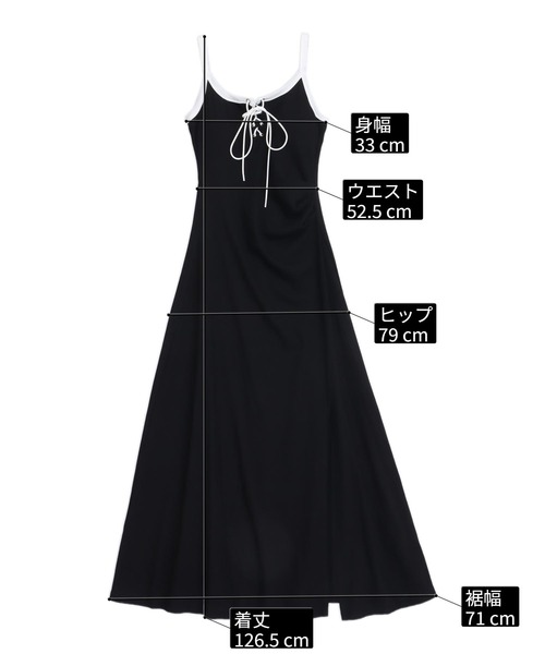ANAP(アナップ)の「フロントスピンドル 配色パイピング ロングワンピース(ワンピース・レディース・ブラック/ネイビー・F)」の22枚目の写真