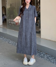 ナチュラルリラックス シャツワンピース
