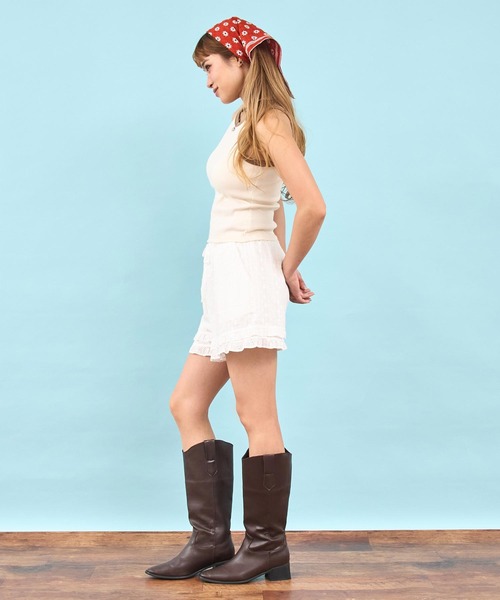 anap mimpi（アナップミンピ）の「コットン レース フリル イージー ショート パンツ（その他パンツ・レディース・ホワイト・F）」の8枚目の写真