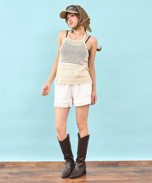 anap mimpi（アナップミンピ）の「コットン レース フリル イージー ショート パンツ（その他パンツ・レディース・ホワイト・F）」の11枚目の写真
