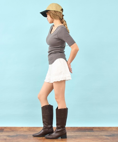 anap mimpi（アナップミンピ）の「コットン レース フリル イージー ショート パンツ（その他パンツ・レディース・ホワイト・F）」の15枚目の写真