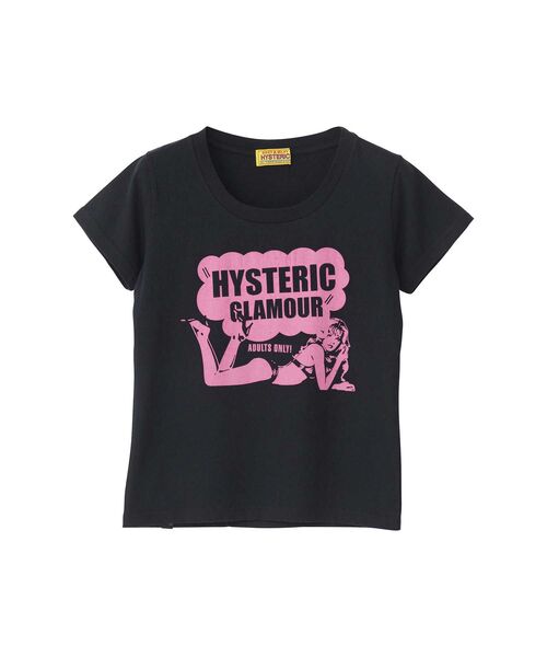 HYSTERIC GLAMOUR(ヒステリックグラマー)の「HYSTERIC CLUB チビTシャツ(Tシャツ/カットソー・レディース・オレンジ/ブラック/ホワイト・FREE)」の2枚目の写真
