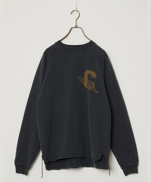 REMI RELIEF(レミレリーフ)の「REMI RELIEF/レミレリーフ 8/-天竺ラグランロンT(C) ヴィンテージ アウトリンキング ロングスリーブTシャツ メンズ 2026年秋冬 秋服(Tシャツ/カットソー・メンズ・ホワイト/ブラック/ブラウン・M/L/XL)」の1枚目の写真