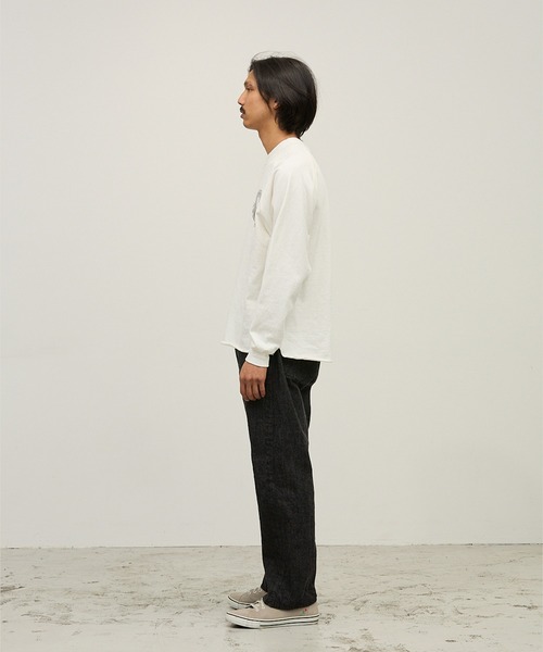 REMI RELIEF(レミレリーフ)の「REMI RELIEF/レミレリーフ 8/-天竺ラグランロンT(C) ヴィンテージ アウトリンキング ロングスリーブTシャツ メンズ 2026年秋冬 秋服(Tシャツ/カットソー・メンズ・ホワイト/ブラック/ブラウン・M/L/XL)」の6枚目の写真