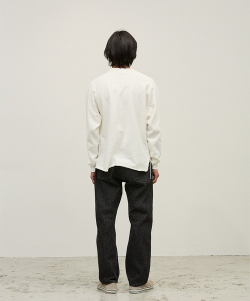 REMI RELIEF(レミレリーフ)の「REMI RELIEF/レミレリーフ 8/-天竺ラグランロンT(C) ヴィンテージ アウトリンキング ロングスリーブTシャツ メンズ 2026年秋冬 秋服(Tシャツ/カットソー・メンズ・ホワイト/ブラック/ブラウン・M/L/XL)」の7枚目の写真
