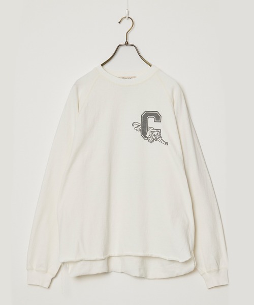 REMI RELIEF(レミレリーフ)の「REMI RELIEF/レミレリーフ 8/-天竺ラグランロンT(C) ヴィンテージ アウトリンキング ロングスリーブTシャツ メンズ 2026年秋冬 秋服(Tシャツ/カットソー・メンズ・ホワイト/ブラック/ブラウン・M/L/XL)」の12枚目の写真