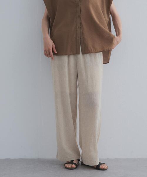 URBAN RESEARCH DOORS(アーバンリサーチドアーズ)の「楊柳ストレートイージーパンツ(その他パンツ・レディース・ブラック/ベージュ系その他・FREE)」の1枚目の写真